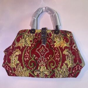 Hopeless Romantic Carpet Bag Style Red Floral Statement Tote